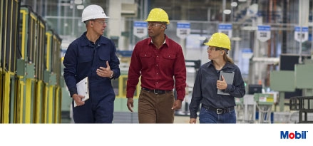 Mobil℠ engineers in factory