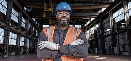 Engineer working in a factory