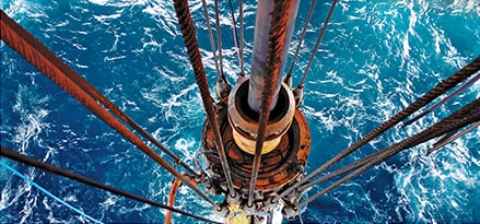 Production industry oil and gas drill over water