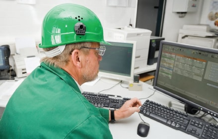 Worker at computer