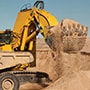 Tractor shovel close-up