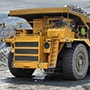 Yellow haul truck for mining industry