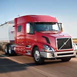 Red Volvo truck with mobilgrease xhp Red Volvo truck with mobilgrease xhp