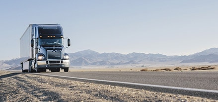 mac truck in desert