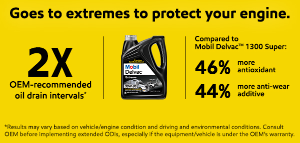 Mobil Delvac™ Extreme doubles oil drain intervals