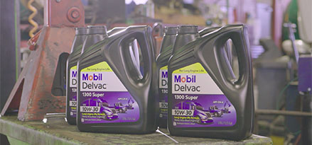 Lubricant gallons in workshop