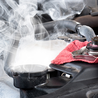 How to cope when engine overheats emitting steam