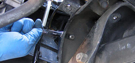 Loosen engine from mount bolts