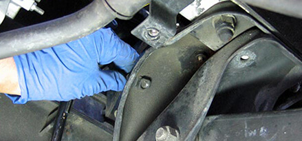 Thread-in mount-to-frame bolts for mount alignment