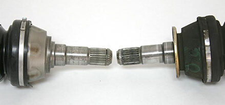 CV axle spines damaged