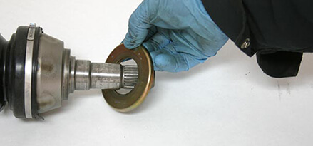 Transfer parts to the replacement axle