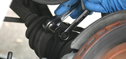 CV axle spines on left show damage