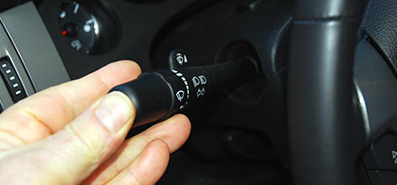 Checking the light dimmer switch on the turn signal stalk
