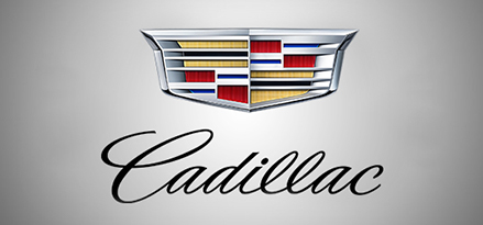 Cadillac logo on silver background