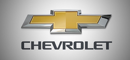 Chevrolet yellow logo on a silver background