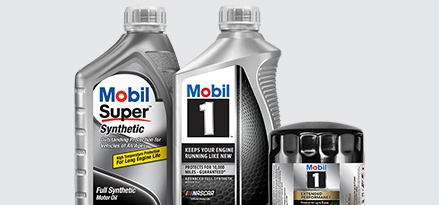 1 qt. of Mobil 1 and Mobil Super Synthetic motor oil with an oil filter.