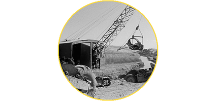 Black and white mining machinery