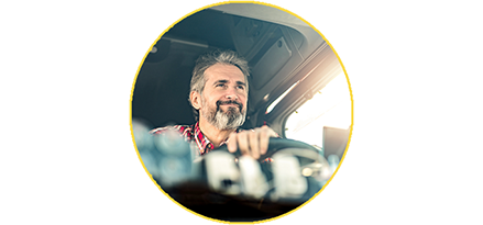 Man driving truck