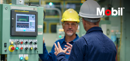 Mobil engineers in factory