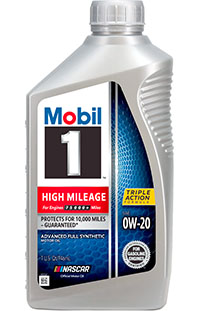 Mobil 1™ High Mileage 0W-20 motor oil