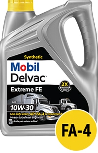 Mobil Delvac™ Extreme FE 10W-30 diesel engine oil with CK--4 identifier